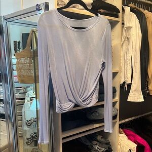 ALO Yoga Light Blue Twist Front Long Sleeve Top
